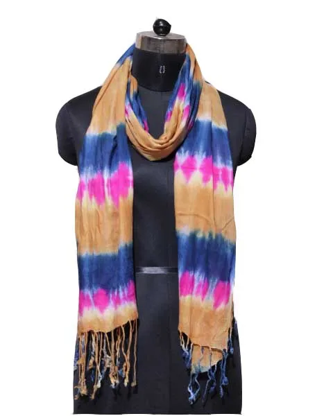 Multi Color Tie Dye Scarf Cotton Rayon Scarfs for Women Summer Girls Fashion Scarves Beach Wrap and Casual Wear