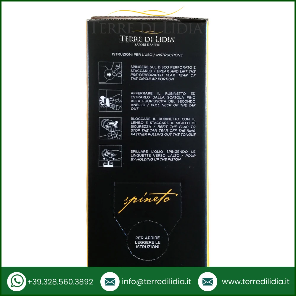 Italian Extra Virgin Olive Oil Bag in box Spineto 3 L Extra Virgin Olive Oil Price