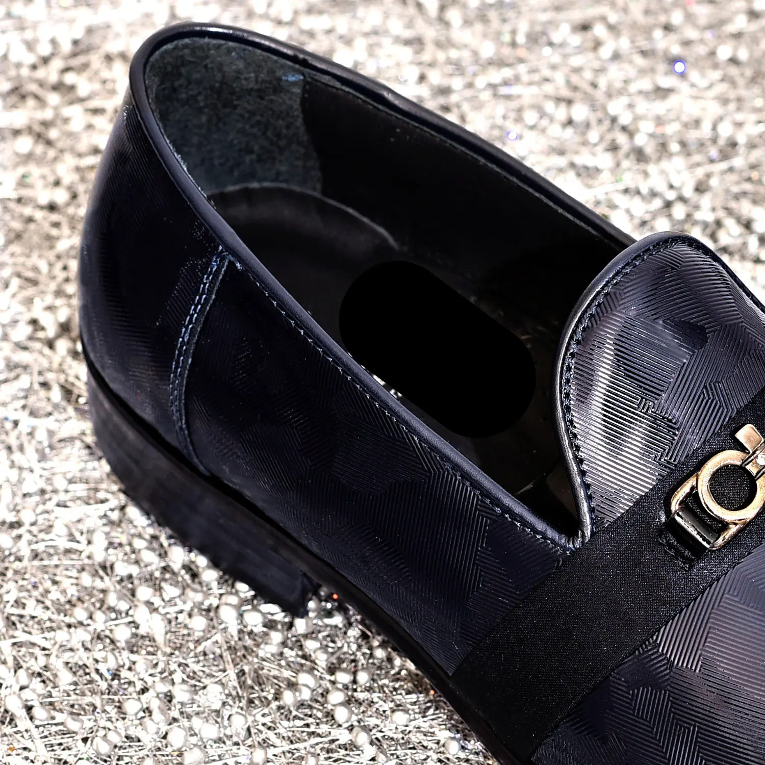 High Quality Made in Italy - Moccasins for Men - Elegant Shoes Dress with Clamp and Satin Strip Shoes for Wedding