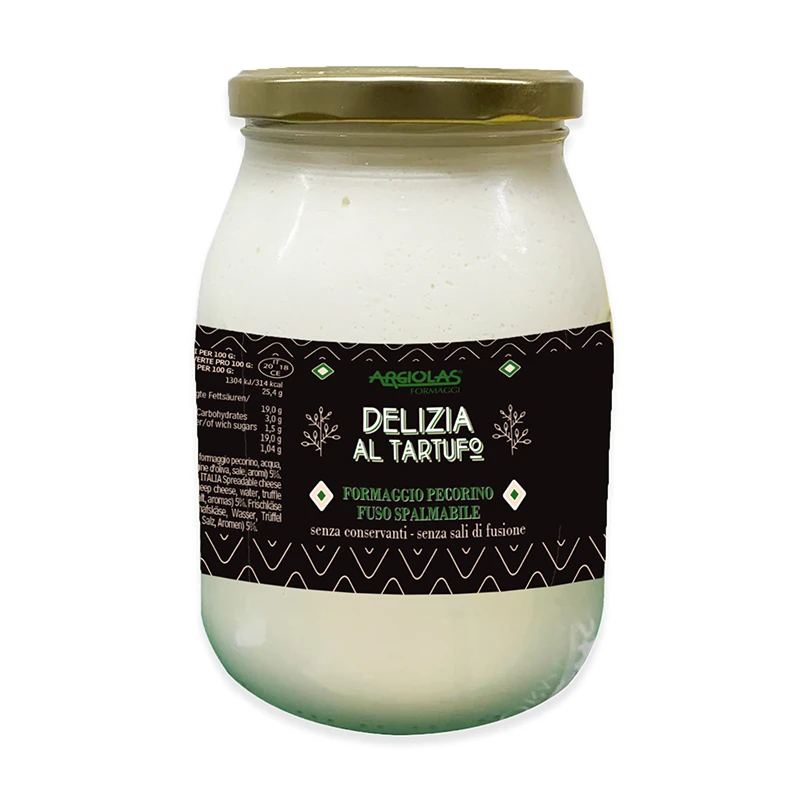 Cheese Cream pecorino with Truffle1 kg Made in Italy Delizia al Tartufo Sardinian Cheese Argiolas Formaggi