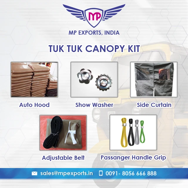 Genuine quality rexine top hood canopy carpa for Bajaj Tvs Ape Tuk Tuks three wheelers at low price in Gaza