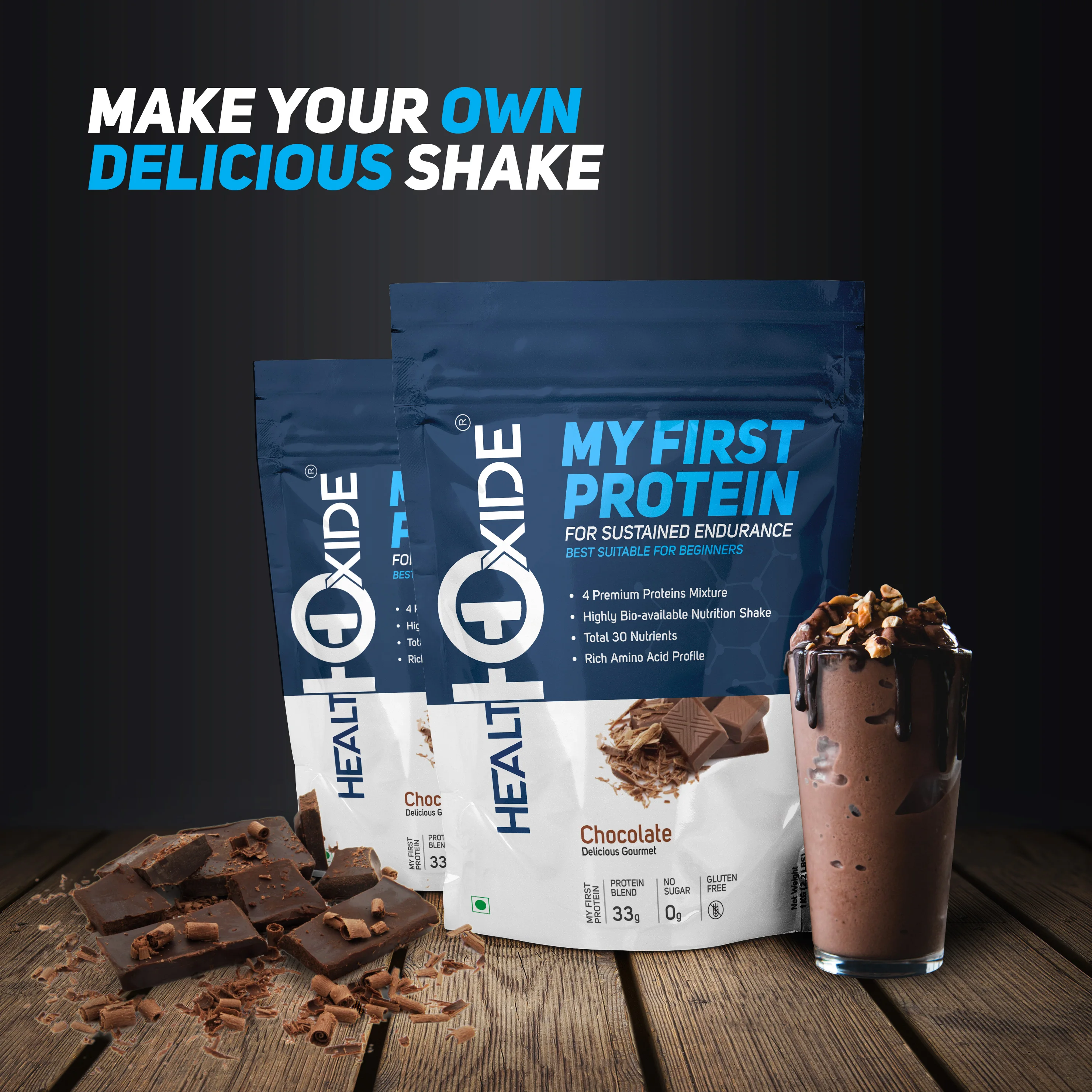 Gourmet Chocolate Flavor My First Protein Powder for Sustained Endurance