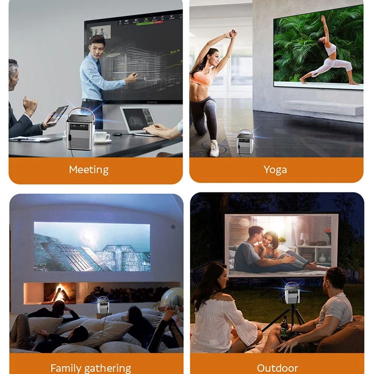 Wi-Fi-проектор на Android, 200 ANSI-люмен, 250 дюйма, цифровой Keystone, HD-проектор 1080P, совместимый с ТВ-палочкой, iOS,