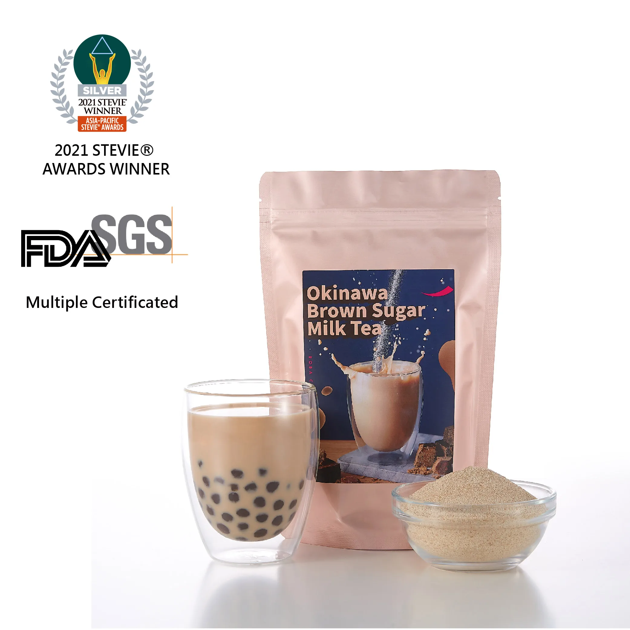 BOBA CHiC Japanese Heavy Mellow Okinawa Brown Sugar Instant Milk Tea for Bubble Boba tea