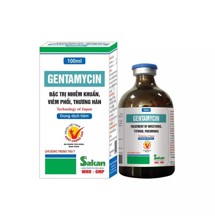Health Care Products for Animal GEN-TA-MY-CIN 100ml Gen-ta-my-cin sulfate 10% an-ti-bio-tics in-jec-tion for poultry cattle