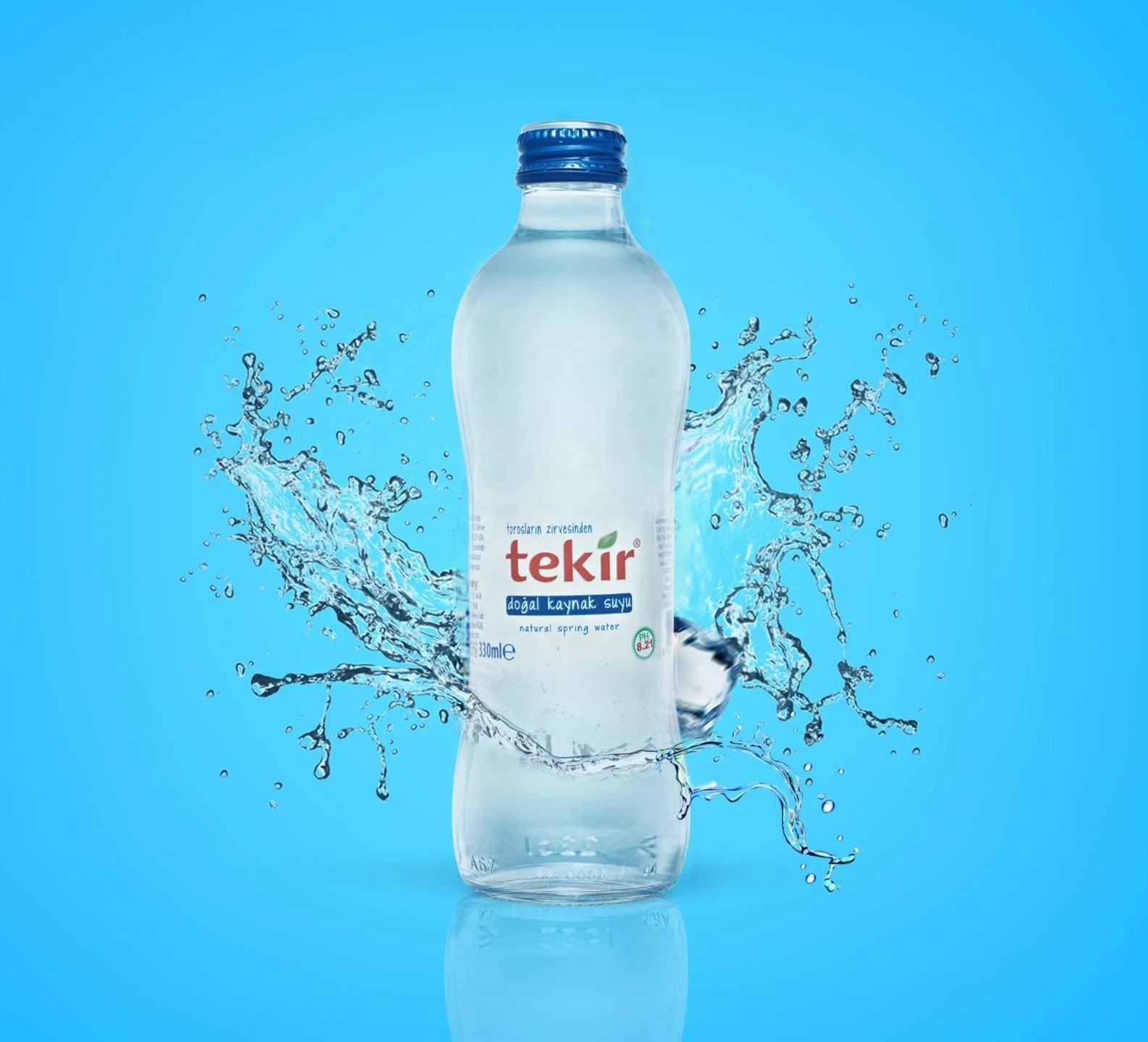 Plastic and Glass Bottled Natural Alkaline Mountain Spring Water, high pH, low sodium