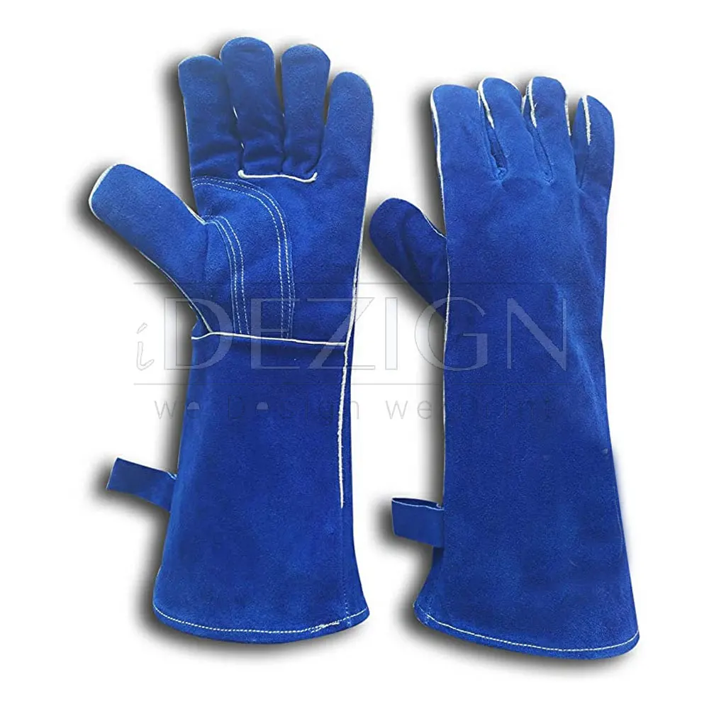 2021 14 дюймов Заводская безопасность Премиум козья кожа раздельная зерна аргон зимние сварочные перчатки