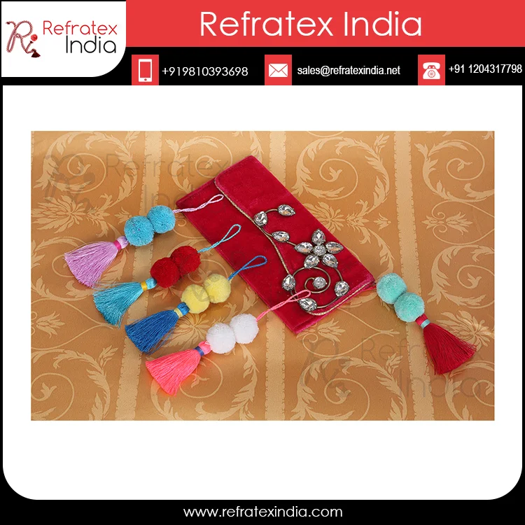 Decorative Handmade Jute Tassel Pom Pom for Purse in India