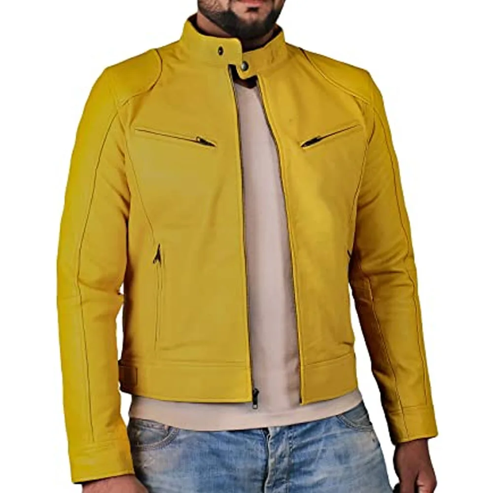 
Streetwear custom mens biker winter ribbed cuffs cows leather lining fleece jackets 