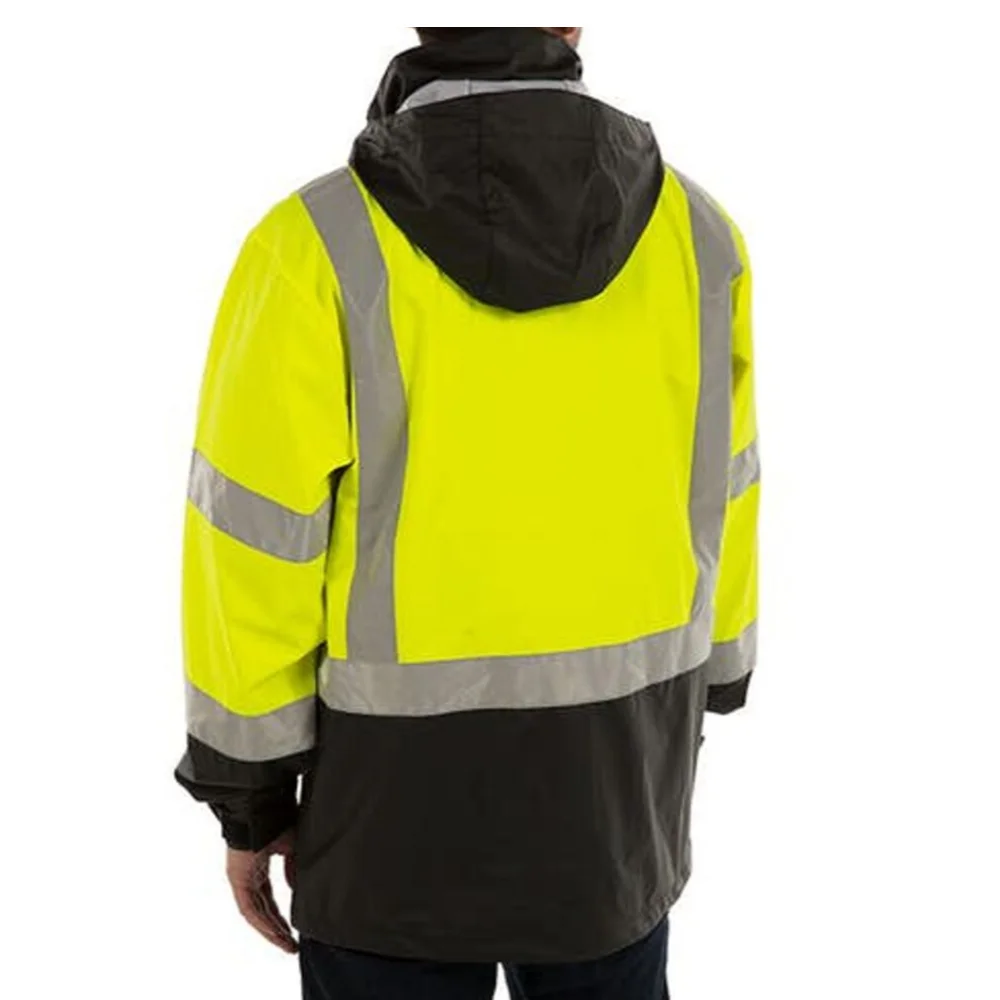 Yellow Black Color Reflective Tape Safety Softshell Jackets For Men