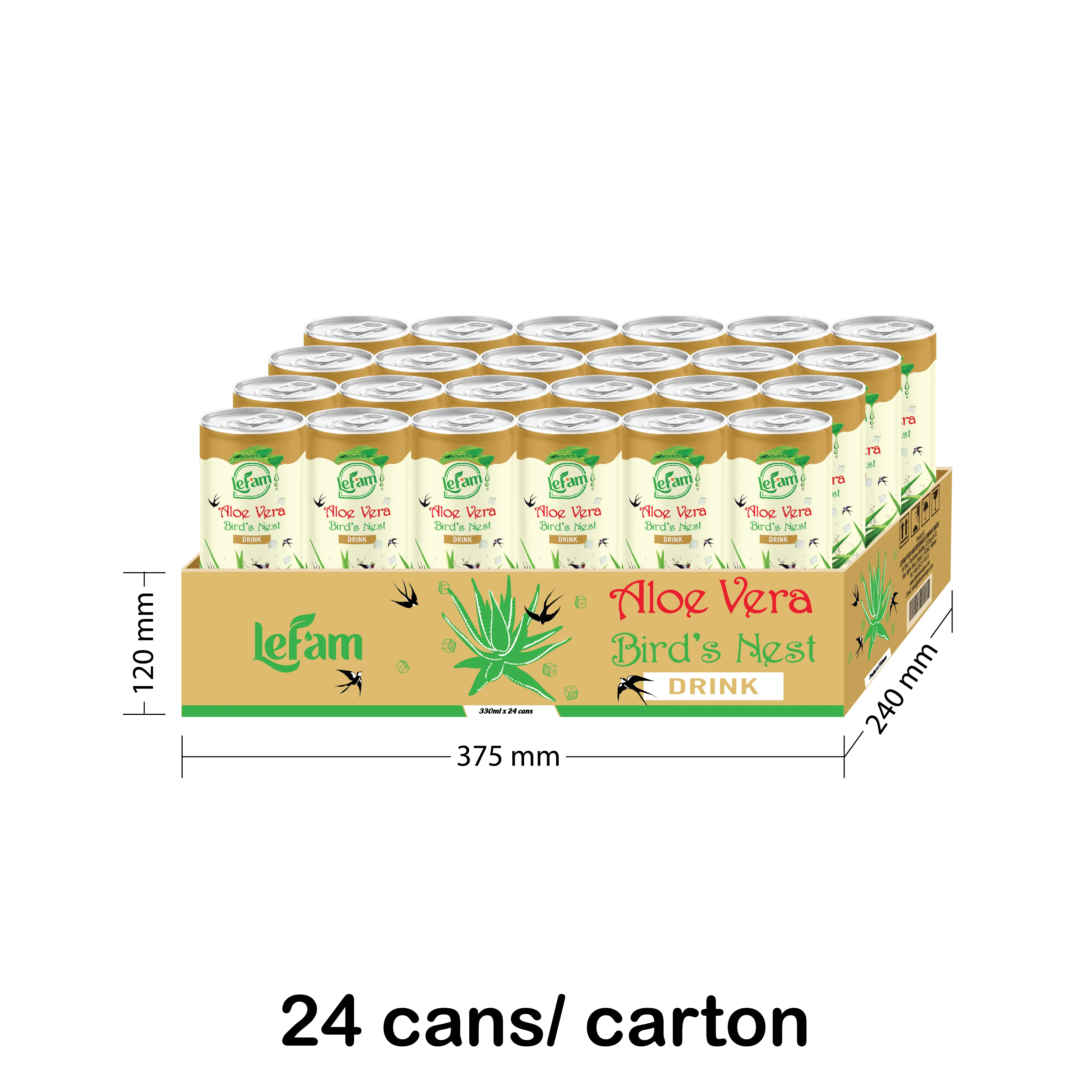 Свежий никогда не из концентрата напиток Алоэ Вера оригинальная настоящая целлюлоза OEM Alu банка 330 мл 11,2 унции низкий сахар безопасные фрукты LEFAM Вьетнам
