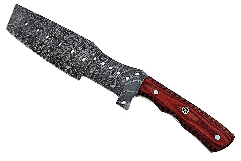 100% Top High Quality Damascus Steel Tracker knife/ Camping survival knife wooden handle with pure Leather Sheath  SCW-TK-0010