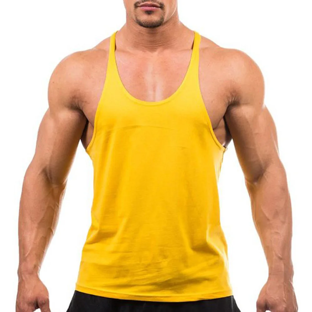 Breathable Singlet Fashionable Design Customized Men TANK TOP 100% Cotton Sleeveless Solid Pattern Casual O-neck