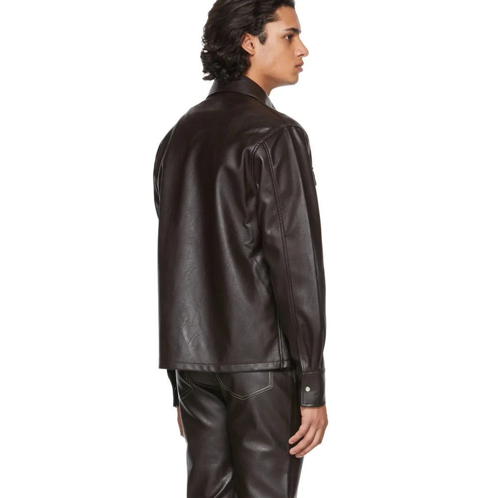 Мужская рубашка из искусственной кожи