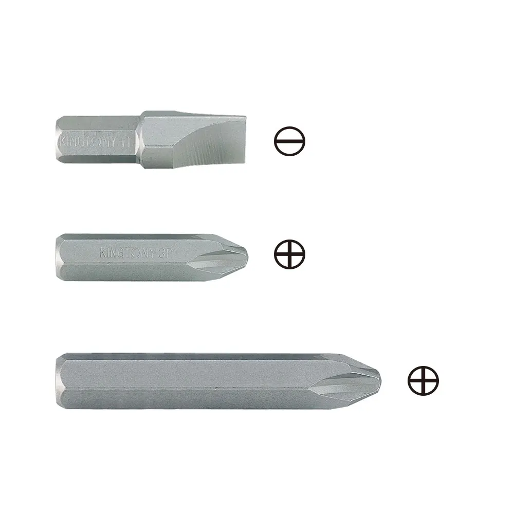 KING TONY 8 PCS 1/2 inch Screwdriver Bit Set Drive Manual Reversible Impact Driver 4108FR