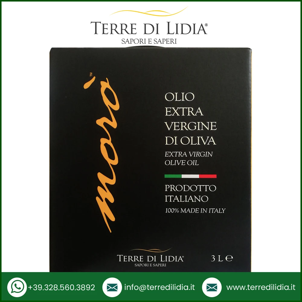 Organic High Quality Cold Pressed Italian Extra Virgin Olive Oil Bag in box Moro 3 L
