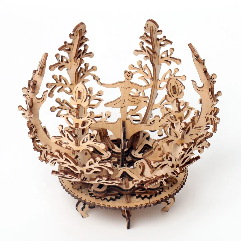 
Популярная деревянная механическая передача «сделай сам», вращающийся пазл для женщин с цветами, подарок на день Святого Валентина, День рождения, взрослые 