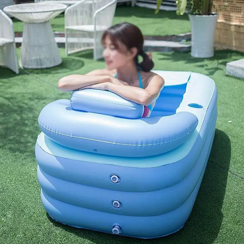 Top Grade High-Density Pvc Bath Folding Tank Inflatable Hot Tub Spa With Cover For Sale