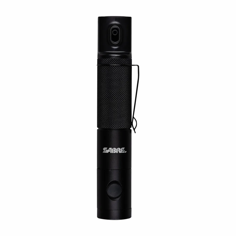 SABRE PepperLight Flashlight Maximum Strength Pepper Spray With 25 Bursts, 10 Foot (3 Meter) Range, Rotating Spray Head