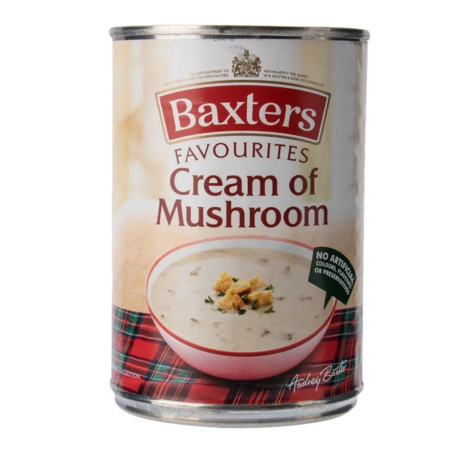
Instant Canned Soup Veggie Cream Of Mushroom And Cream Of Tomato In Can Packaging 