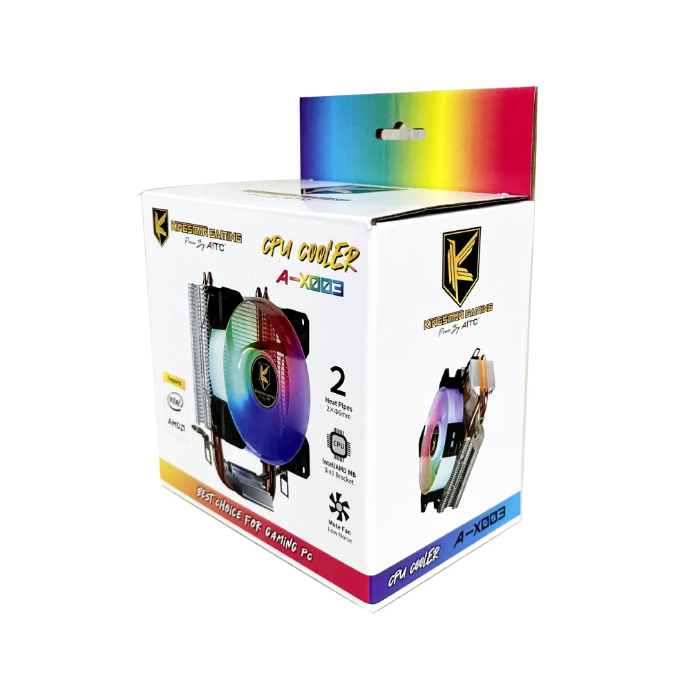 RGB LED CPU Tower Fan with u-shaped copper Heatpipes