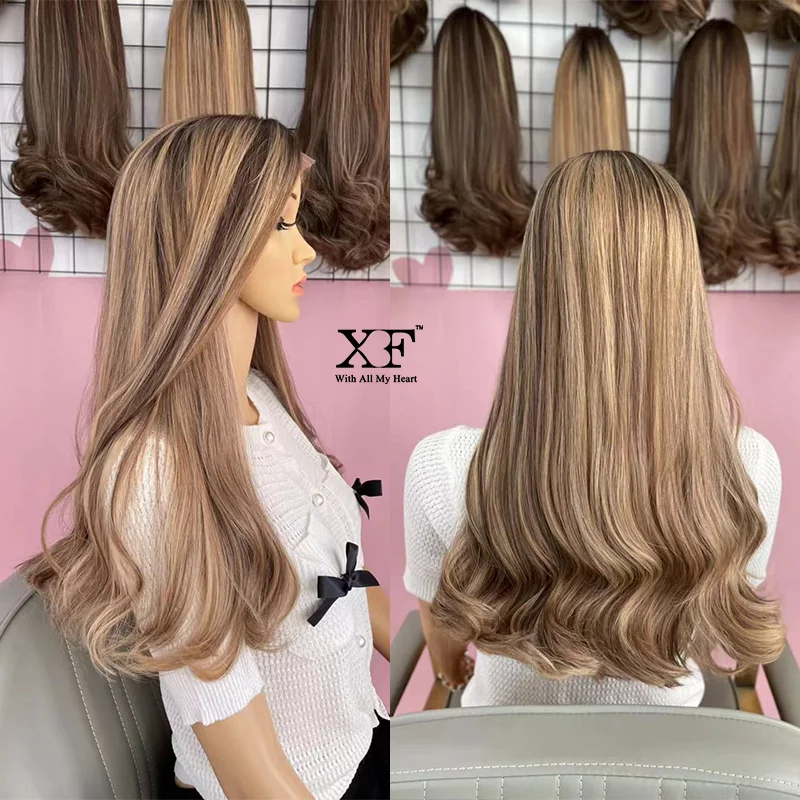 Most Popular Ash Blonde Highlights Color European Hair Very Flat Swiss Lace Top Jewish Wig Kosher Wigs Supplier