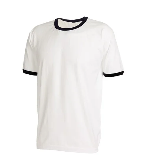 Custom Unisex Round Neck Plain Blank White Half Sleeves Printed Logo T-Shirt Men White Black T-Shirt