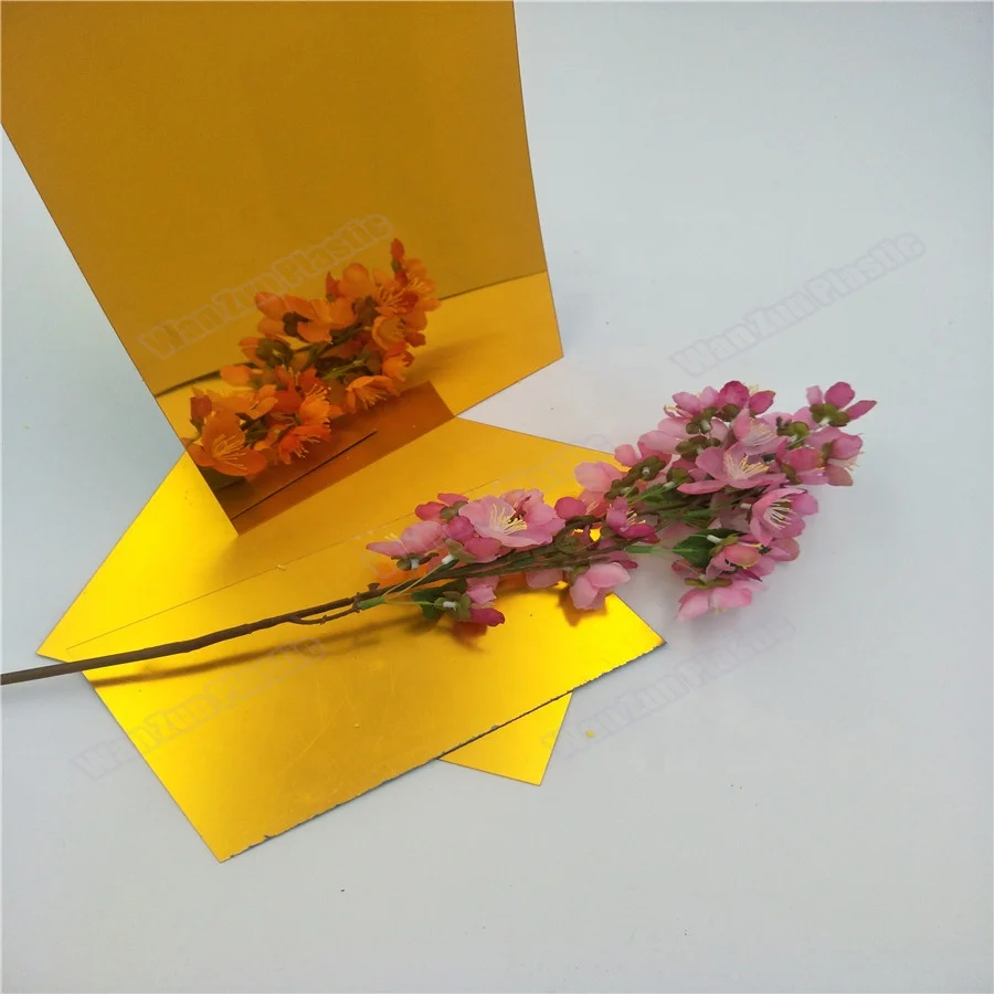 Plastic Pmma Board 2mm Golden Mirror Acrylic Sheets Acrylic Mirror Wall Stickers Moon Decorative Mirror