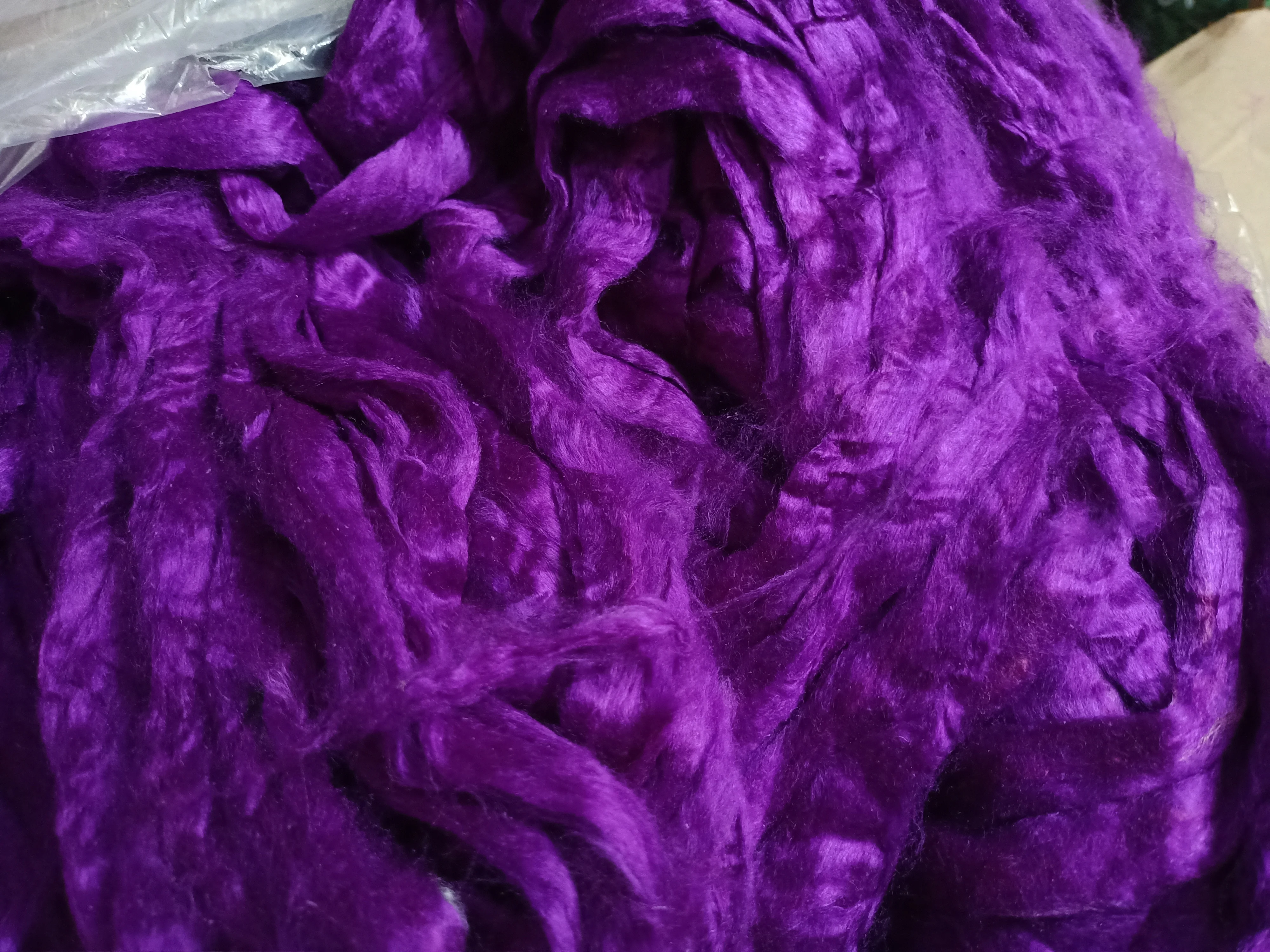 Sari Шелковый Серебряный на заказ окрашенный в оттенки синего и черного для магазинов пряжи волокна