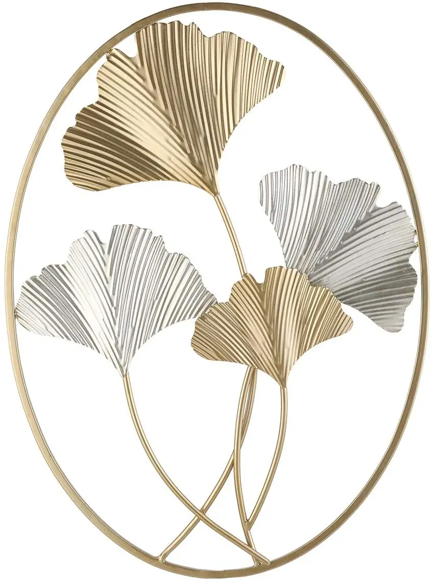 Stylish wall Arts decorations for home art House Bedroom Living Room Frame Art Hanging Flower Metal Home Wall Decor Gold Color