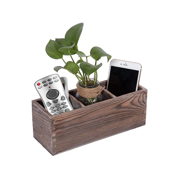 2021 retro country Brown desktop remote control pen pencil Home Office storage boxes wood