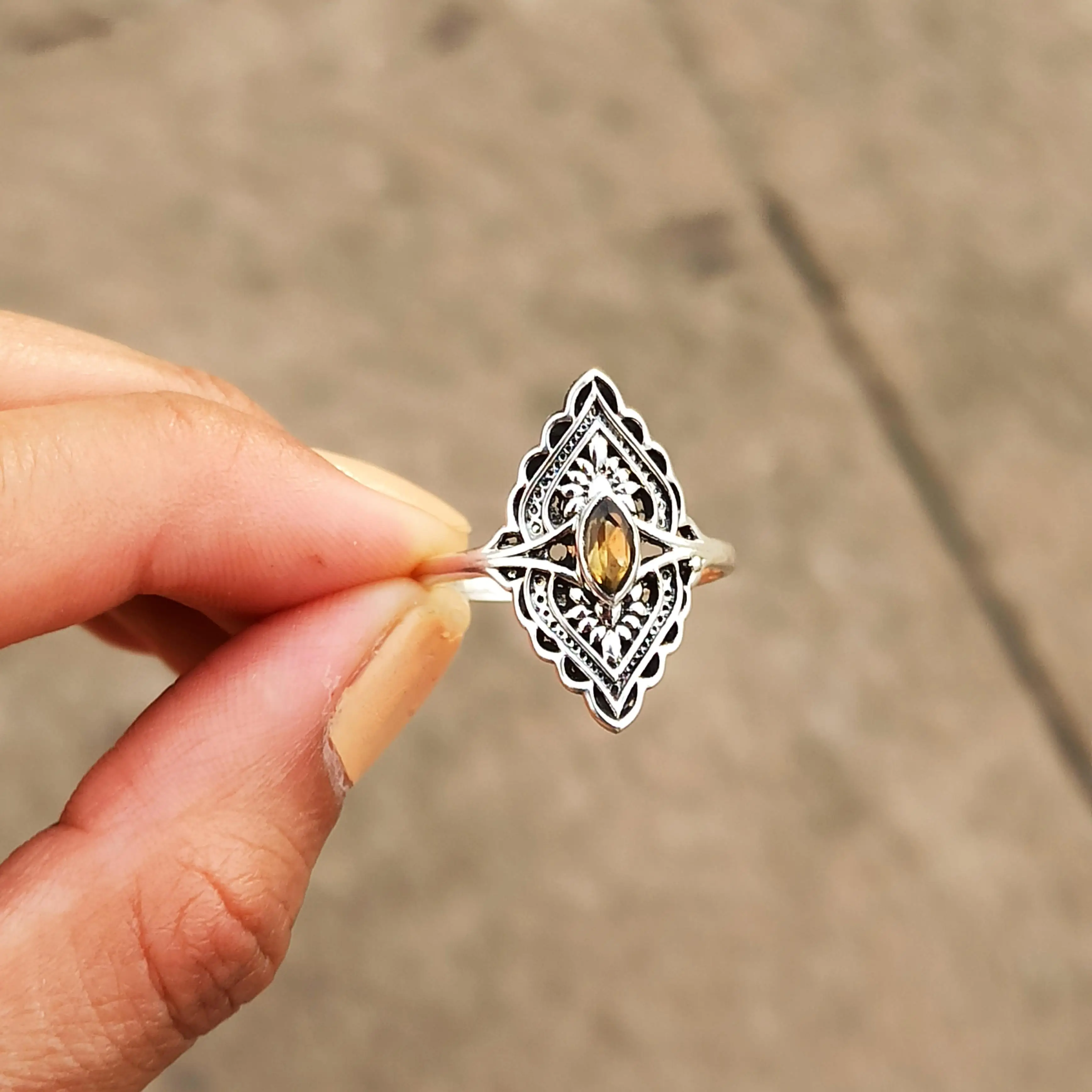925 Sterling Silver Unique Genuine Citrine Fancy Shape Ring From Manufacturer At Wholesale Factory Price Shop Online