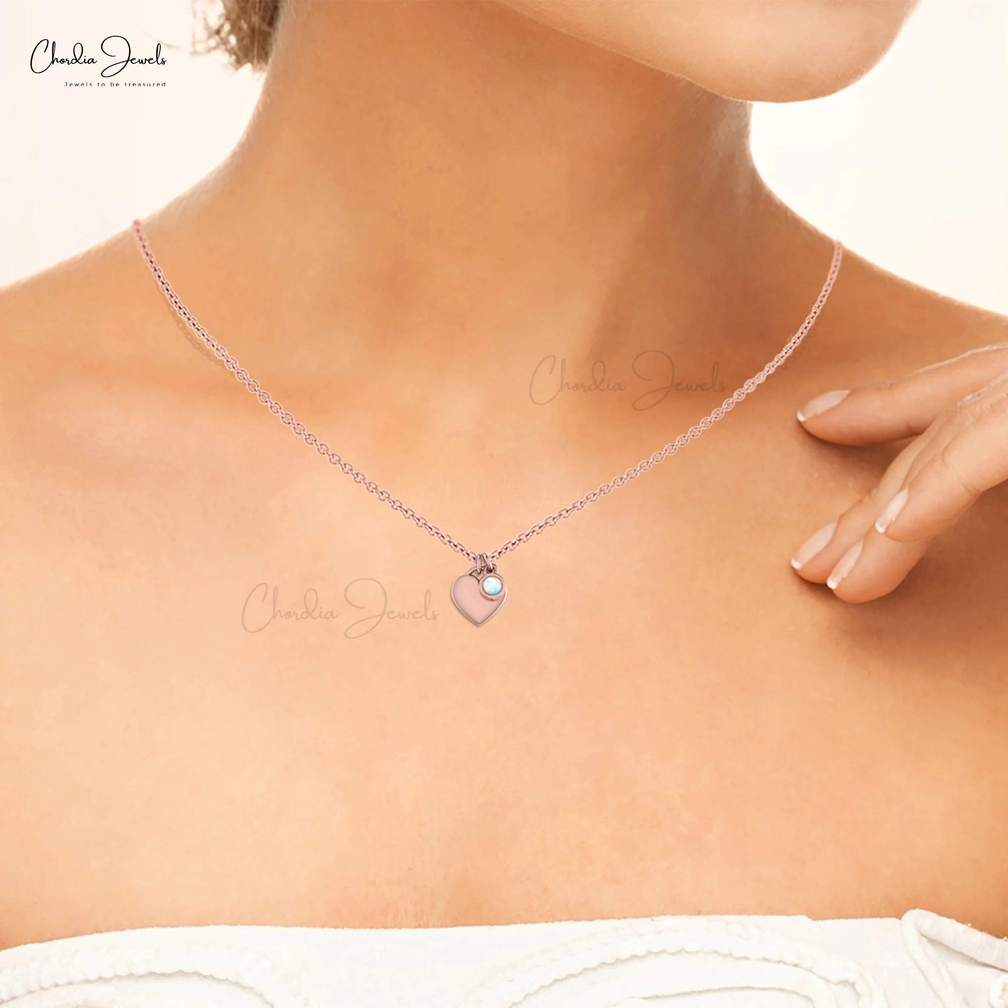  Цена по прейскуранту завода-изготовителя горячий продавать из 14-каратного золота с опалом подвеской в форме сердца ювелирные изделия драгоценными камнями обещание ожерелье