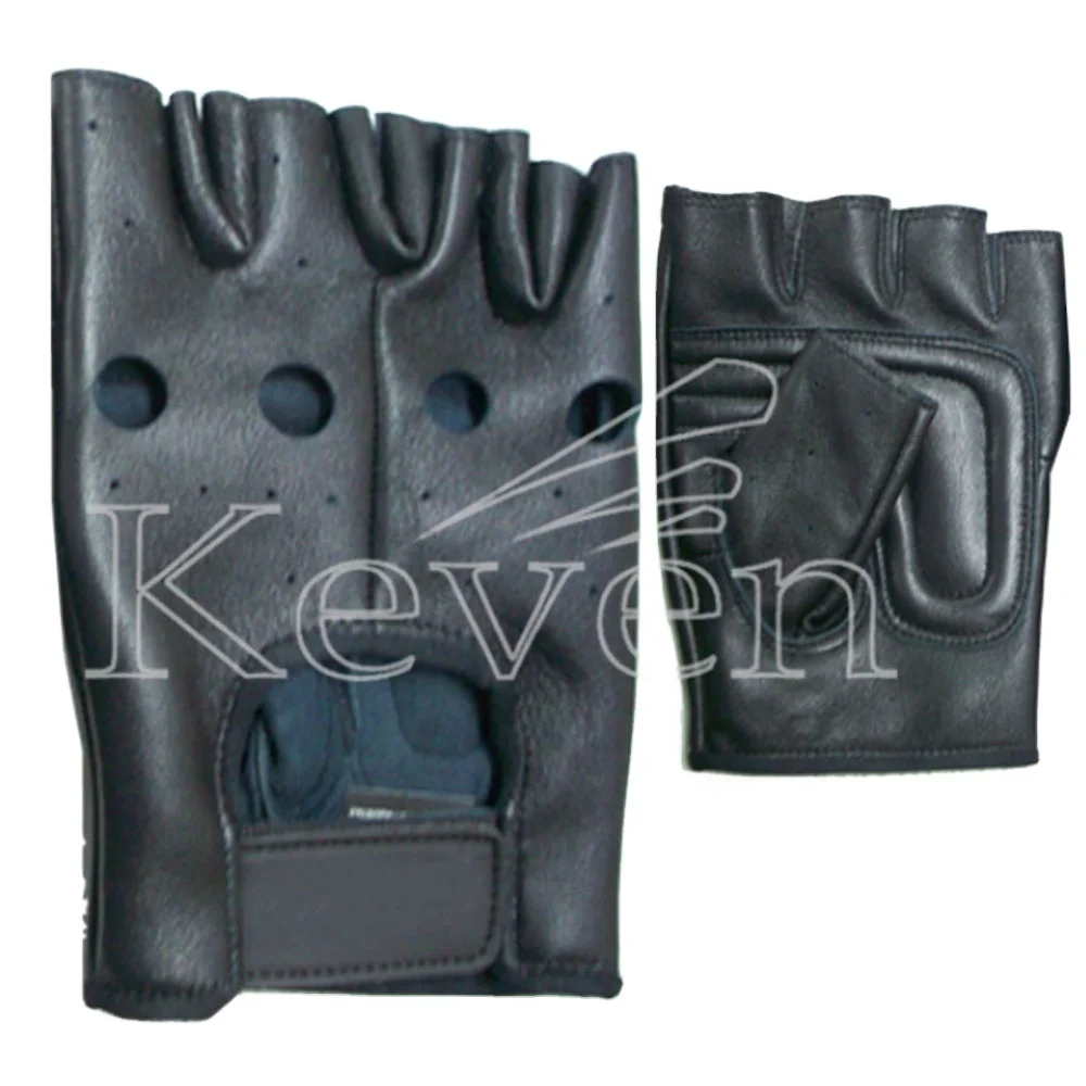 Top quality Goat Skin Leather Half Finger Cycling Gloves UK