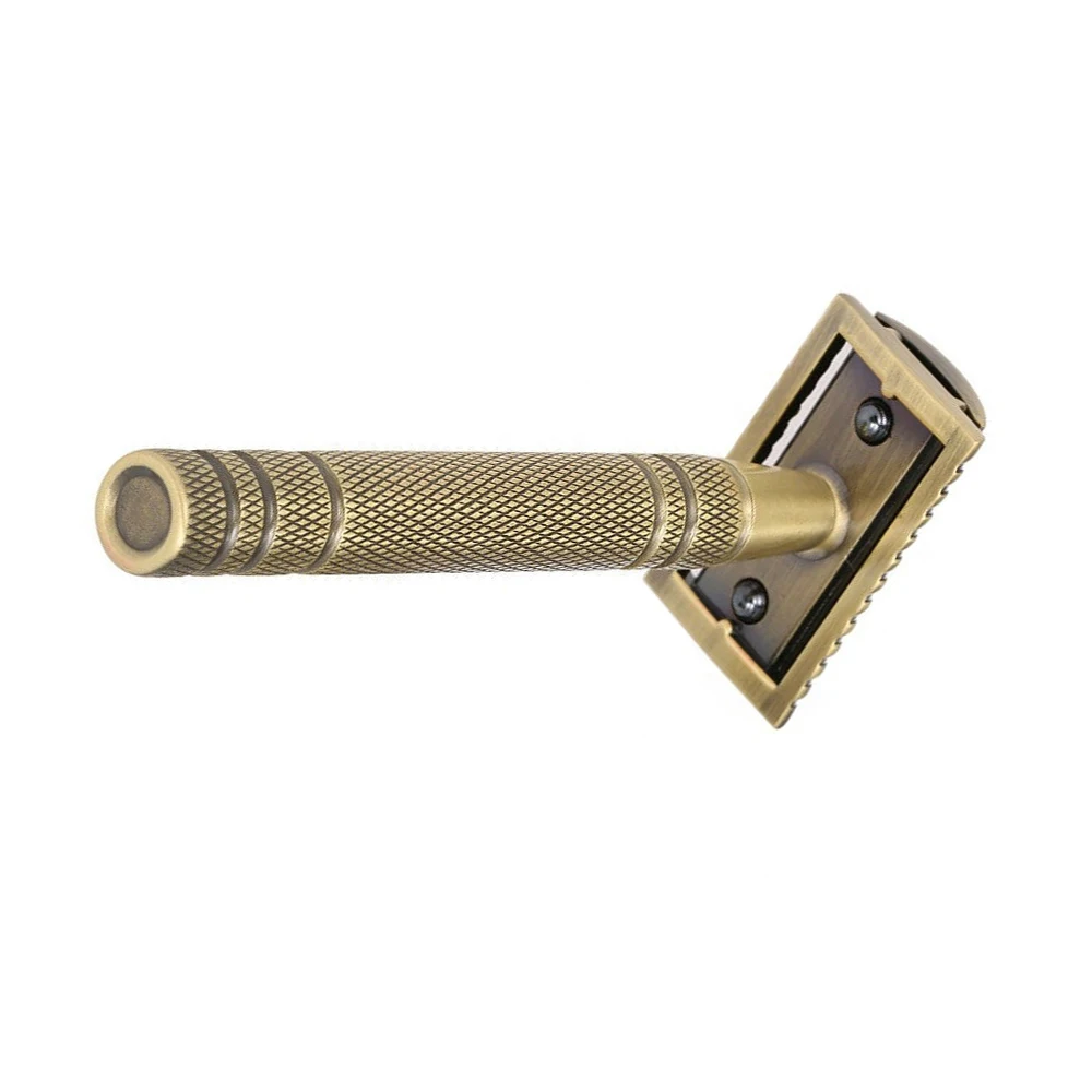 Classic Double Edge Safety Razor with Aluminum Handle Sustainable Copper Material Blade for Face Shave or Salon Use Price