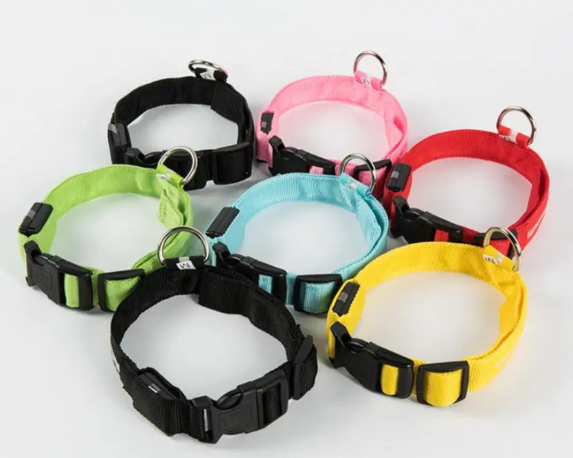 The hot sale flashing lights elastic light up led cat dog Collar USB rechargeable Collars