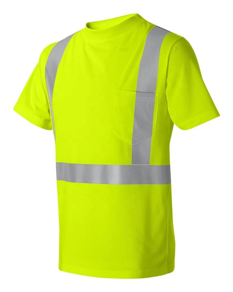 
Promotional OEM ODM Blank construction worker Polyester Reflective Tape Safety High Visibility Breathable tee for worker 
