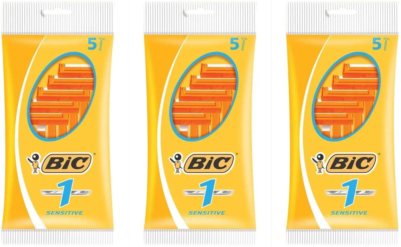
BIC Twin Lady Sensitive Disposable Razor Blades Comfortable Smooth Shave 5 pcs 