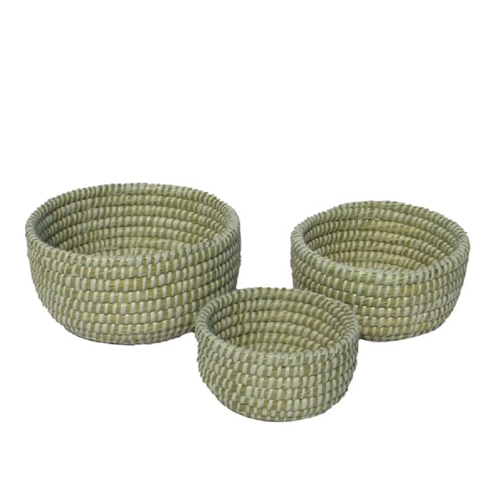Stranded quality customized products of Kans Grass eco-friendly handmade Cheap Price Round Fruit basket.