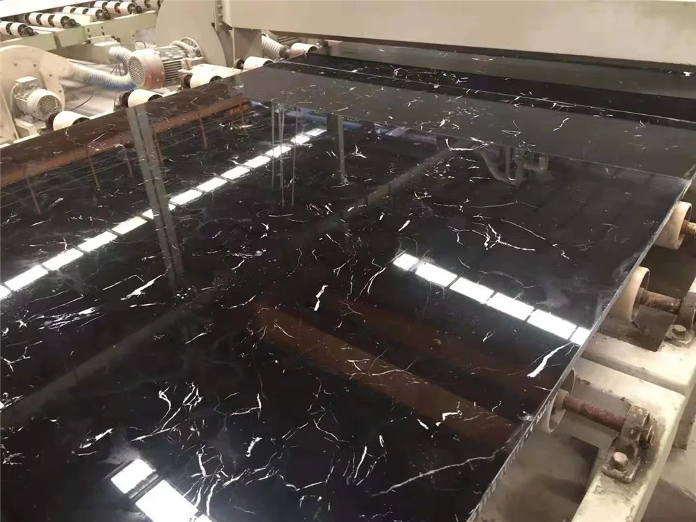 Wholesale Price Chinese Black Marble Polished Black Ice Flower Marble Tiles For Home Indoor Decoration