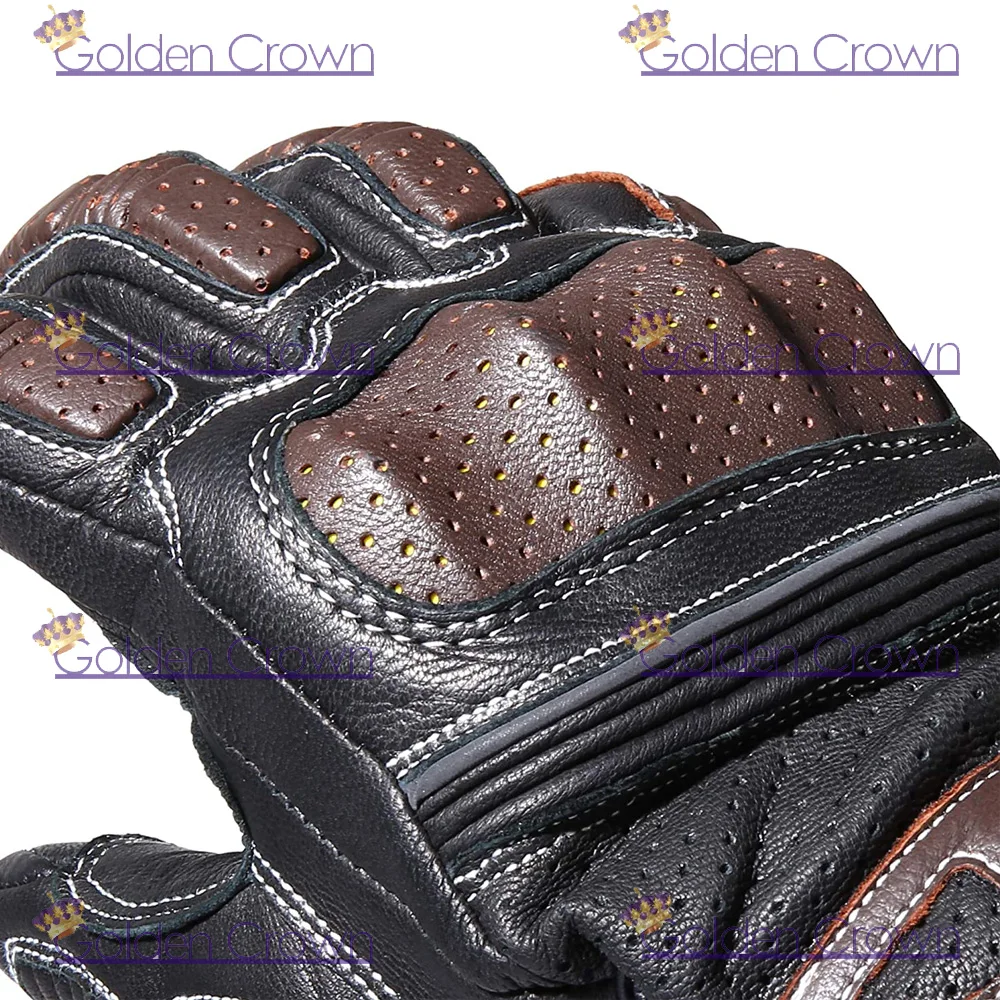 Оптовая продажа мотоциклетные перчатки из натуральной кожи винтажные премиум-класса с закрытыми пальцами для сенсорного