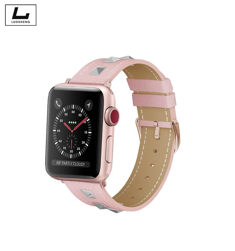 Premium Leather Band for Apple Watch Stud Spike Design Style Fashion Charm Luxury Strap