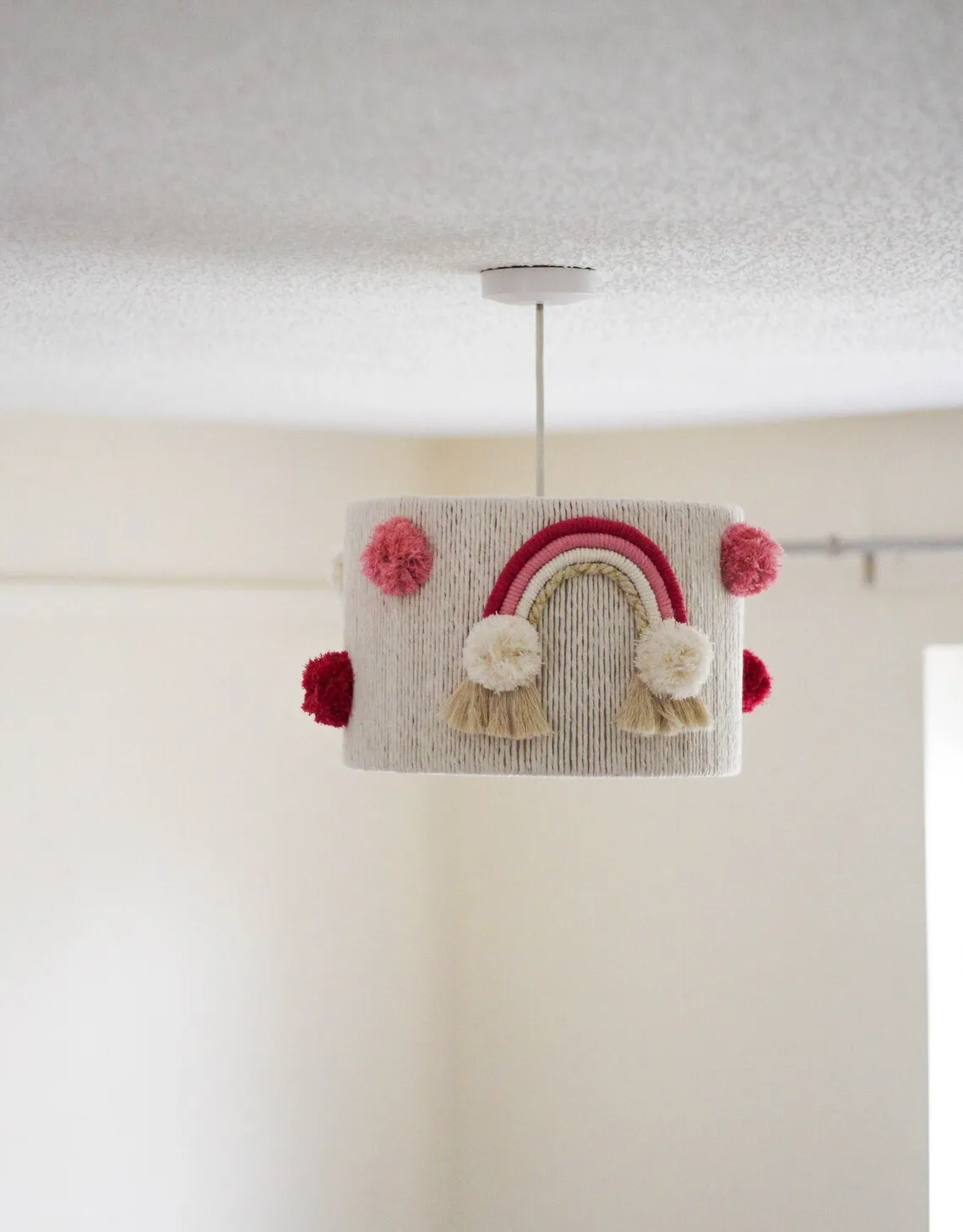 Hot Selling Baby Girl Nursery Room Rainbow Macrame Lampshade Ceiling Light