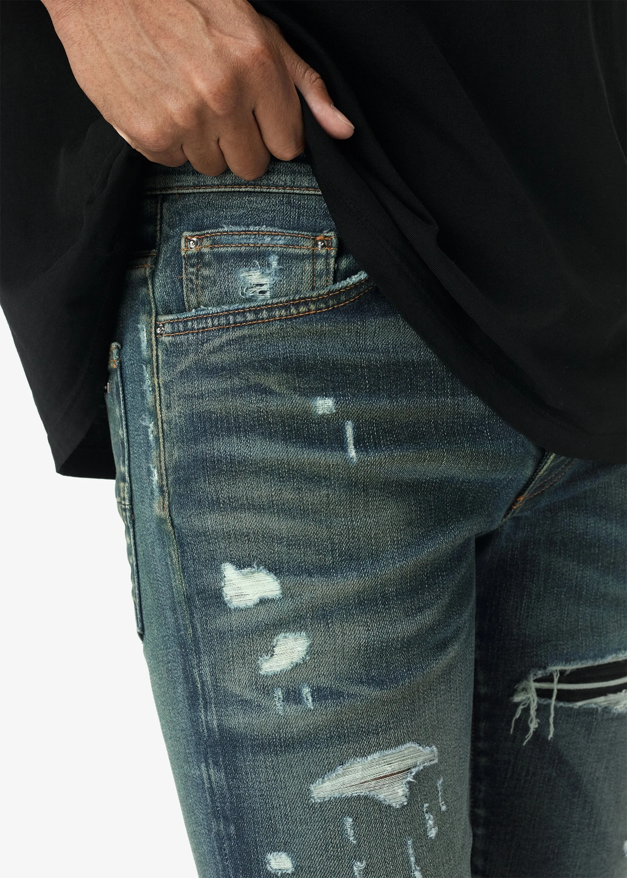 OEM new designs wholesale china private label biker paint mens jeans in bulk