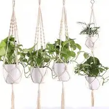 Macrame Plant Hangers Home Decor Hanging Plant Shelf Indoor Wall Planter Wholesale ceramics Flower Pot Holder Plant Hanger