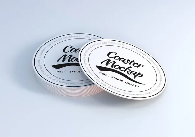 Custom Wholesale Water Absorbent Tea Cup Coasters Beerhouse Cardboard Paper Coaster Cup Mat Coaster