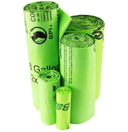 Fully Biodegradable Compostable Bag on Roll Customized Size and Design Food Bag Pbat Pla Cornstarch TUV OK Compost