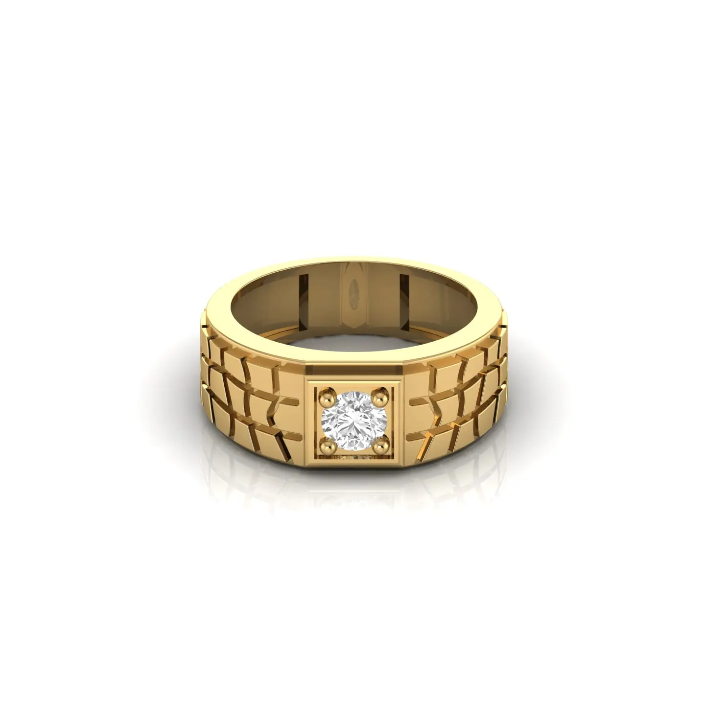 Мужское обручальное кольцо из цельного желтого белого розового золота 18 карат с одним пасьянсом лабораторные ювелирные изделия со стразами помолвка модный подарок для вечеринки