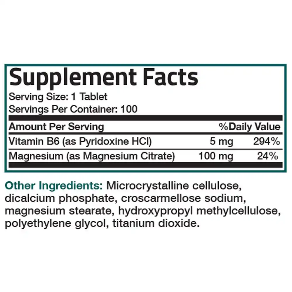 
Magnesium Citrate with Vitamin B6 - 100 Tablets 