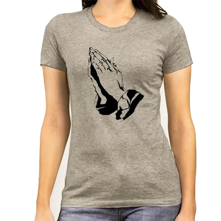 Wholesale Cheap Women Screen Printing Christian T Shirt Ladies Jesus Designs Tshirts